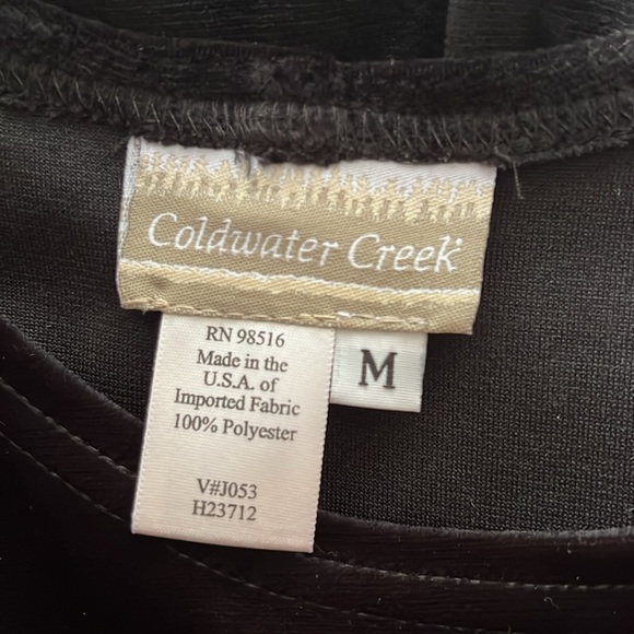 Coldwater Creek black 2 pc velvet/embroidered lace fit & flare maxi holiday M - Picture 9 of 11